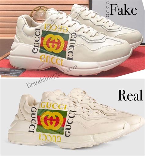 gucci fake logo sneaker|How To Spot Fake Gucci Rhyton Sneakers (2024) .